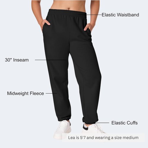 Hanes Women's Midweight Fleece Joggers - Comfortable Sweatpants with Pockets | Size 30" Plus