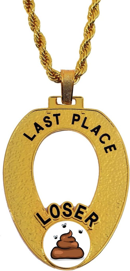 guancrown Last Place Pendant Loser Necklace Chain Medal Toilet Bowl Trophy Championship Ring Award Neck Chain (Style Two)