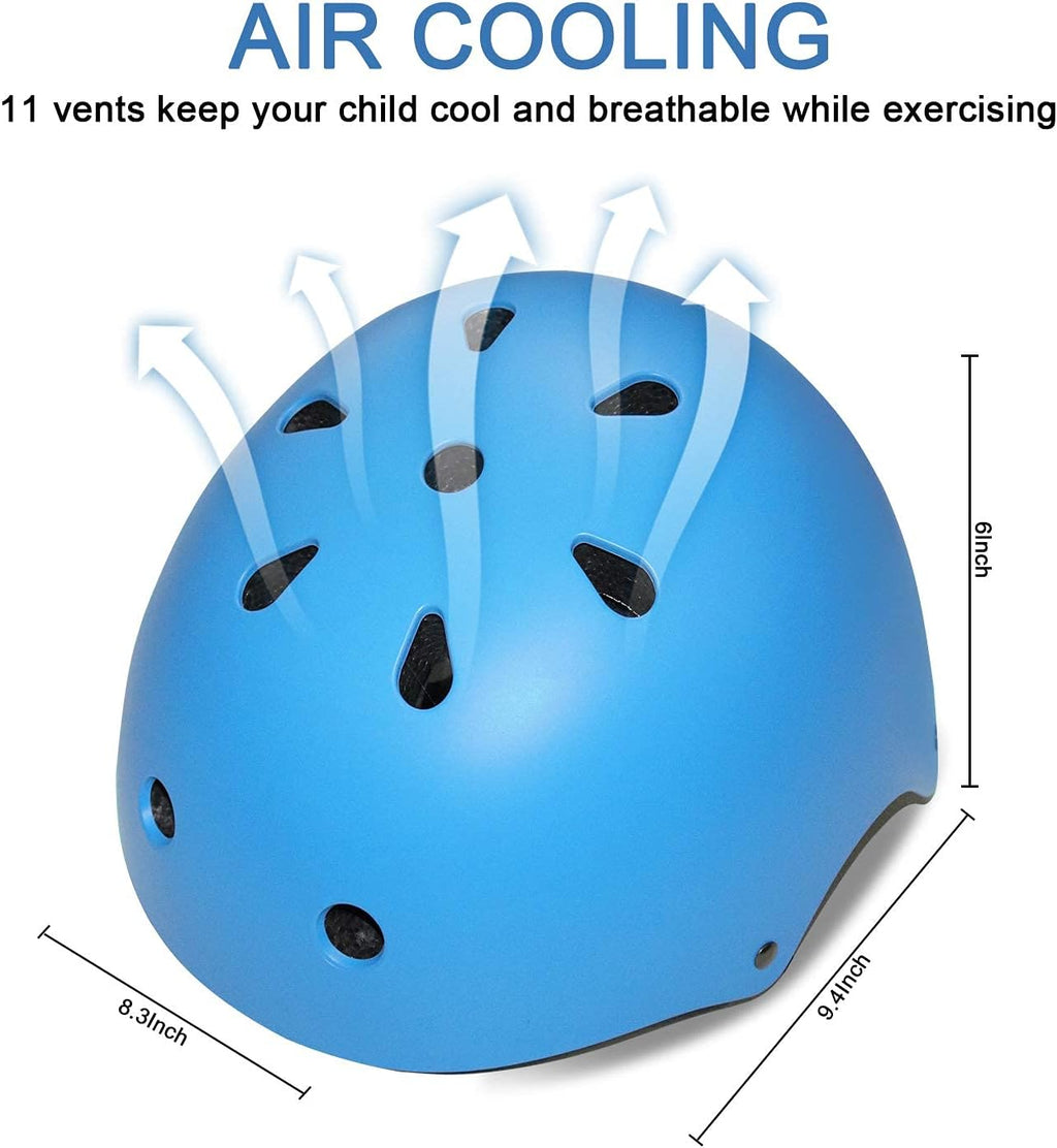 Skiennix Kids Bike Helmet - Adjustable Toddler Helmet with Knee, Elbow & Wrist Pads | Ages 2-14, Multi-Color