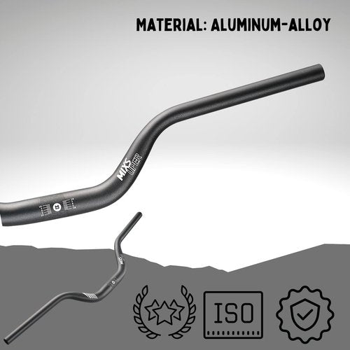 Mixsuper Mountain Bike High Riser Handlebar 31.8mm Length 720mm Rise 90mm Aluminium Alloy MTB Handlebar Black