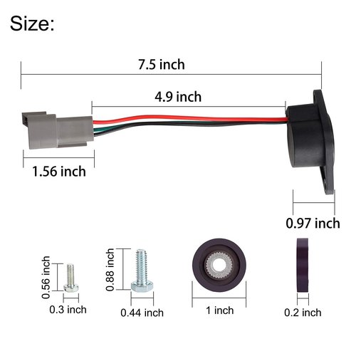 10L0L Golf Cart Club Car Speed Sensor With High Speed Magnet - Fit 48V Club Car DS and Precedent 2004 Up Electric Models, OEM# 102704901, 102265601 (4-6 Mph Increase)