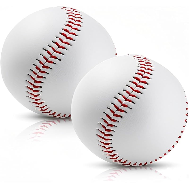 Official 9-Inch Baseball Training Balls, Blank Leather-Covered 2-Pack by Rarapop - Hard Core for Autographs