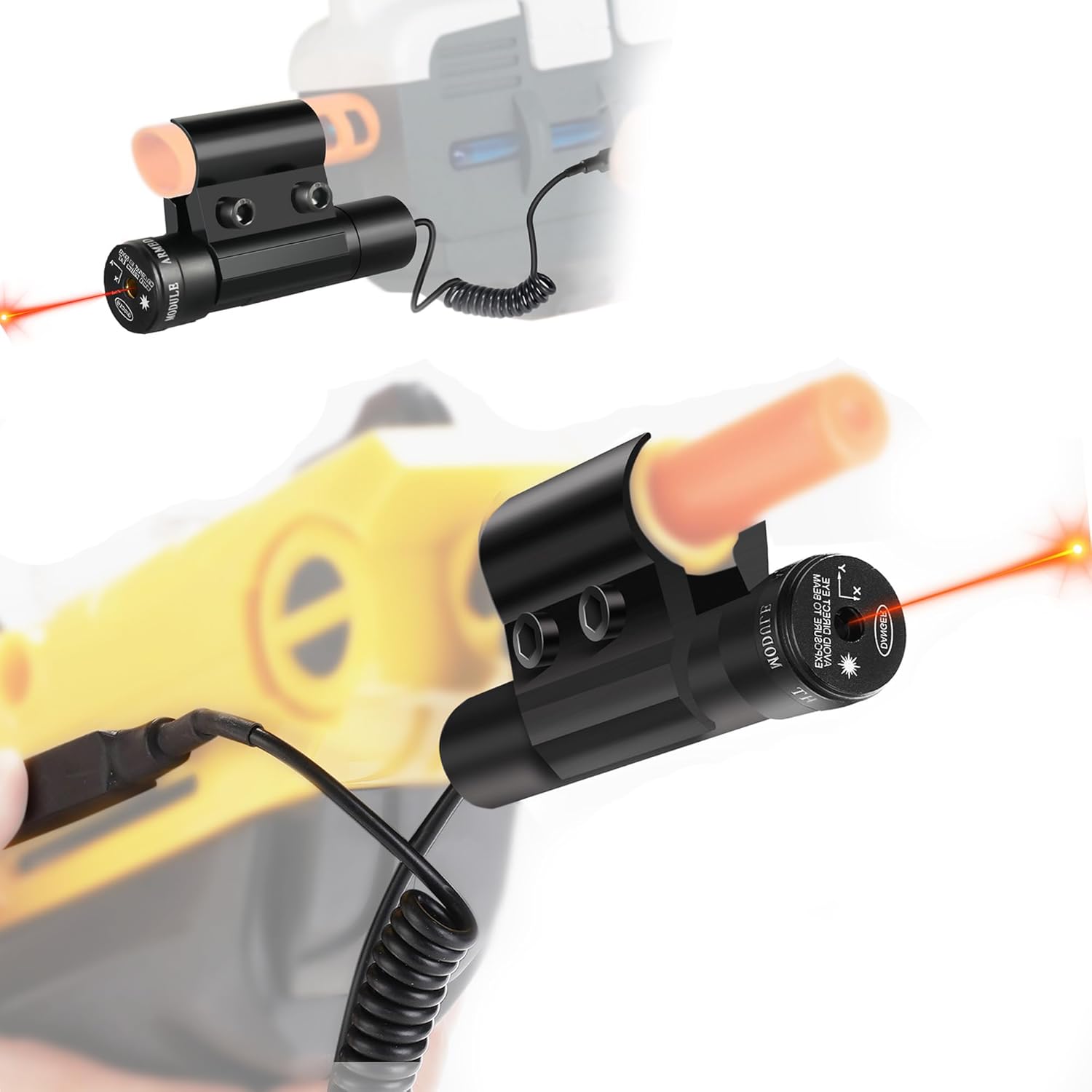 Skiennix Laser Sight - Red Dot Beam for Gel Ball Blasters & Bug Salt Gun | Includes 2 Battery Sets