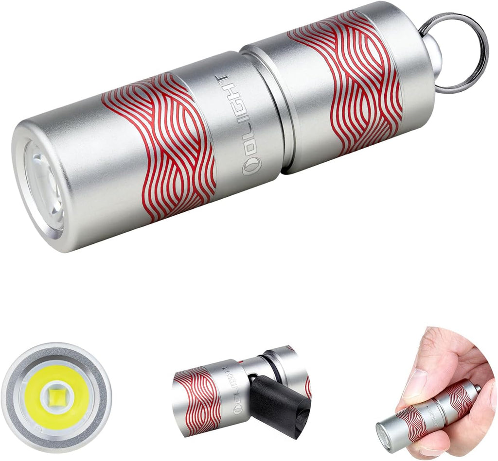 OLIGHT I1R 2 Pro Eos Keychain Flashlight - 180 Lumens Rechargeable Mini Light (Silver-Flow)