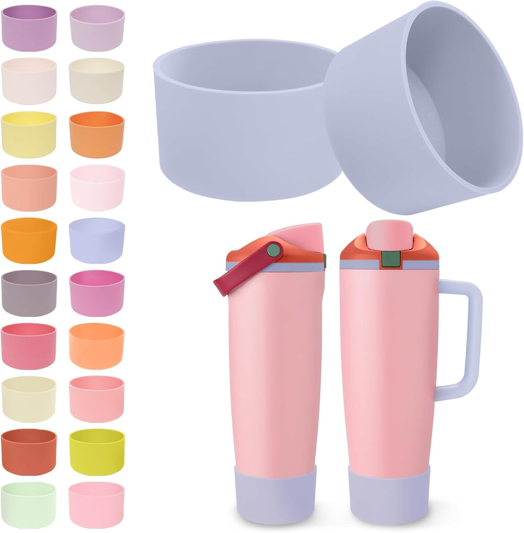 Owala Silicone Boots - Non-Slip, Scratch-Resistant Stability Enhancer for 30oz & 40oz Bottles | Taro Purple - 2 Pack
