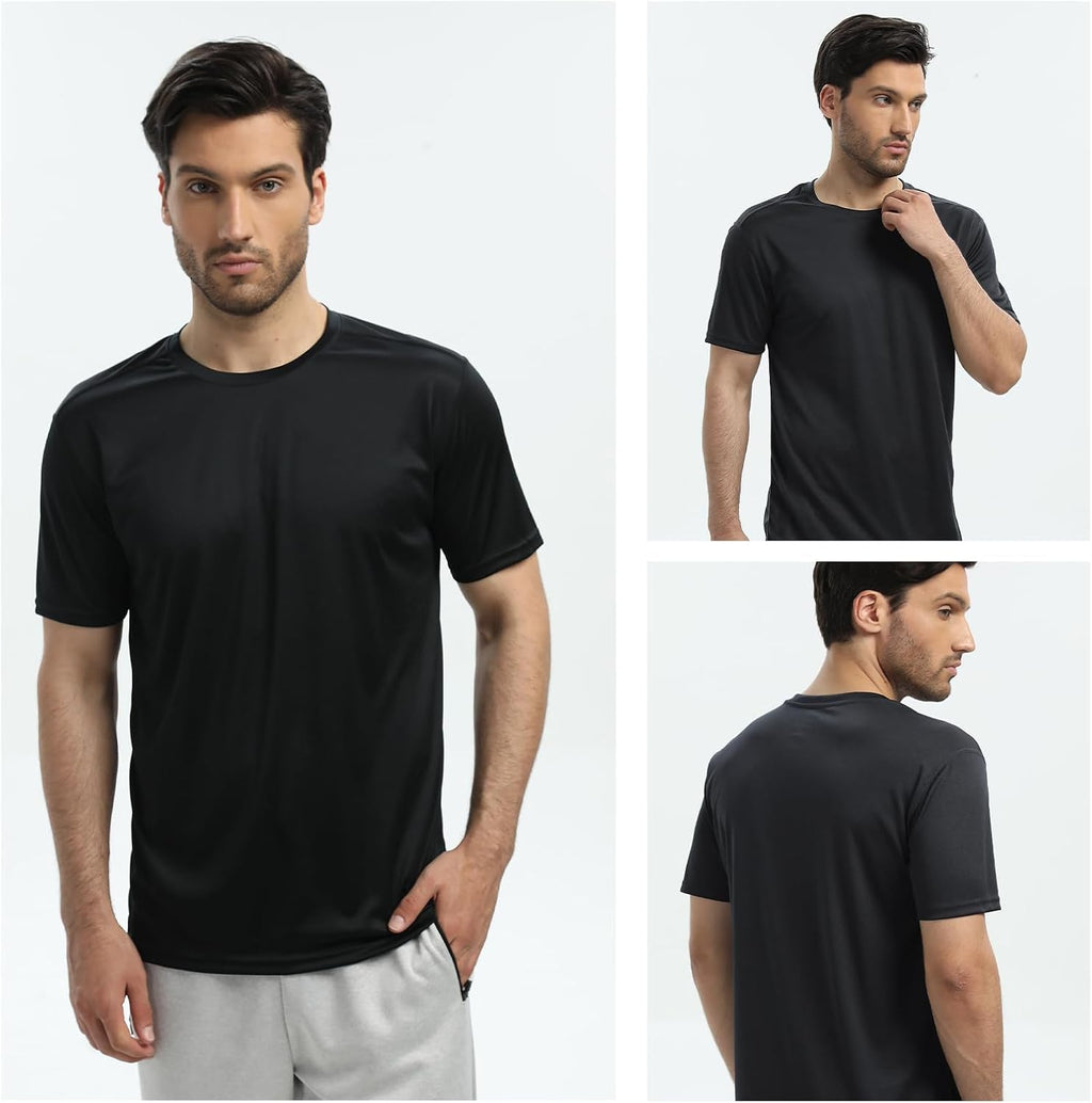 Skiennix Men's Quick Dry Short Sleeve T-Shirts - Lightweight 5/6 Pack for Gym & Athletic Wear