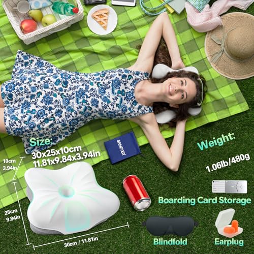 SAHEYER Grey Memory Foam Travel Pillow for Camping & Sleeping