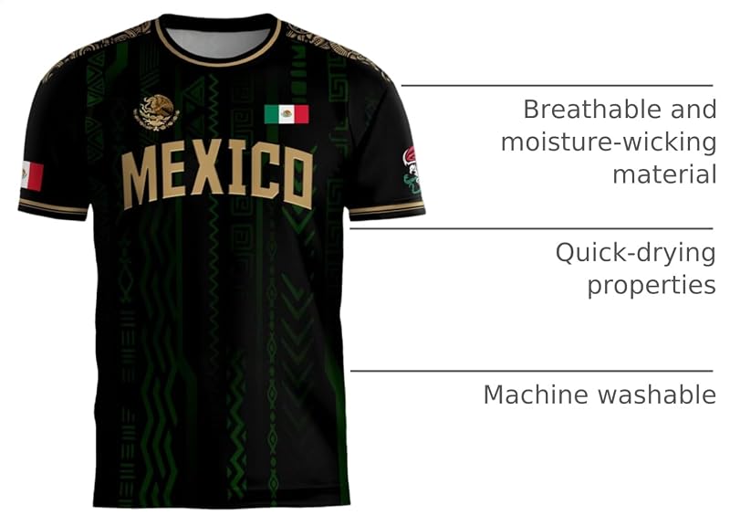 Mexico Soccer Jersey for Men & Women - Ds04+Large - Breathable Unisex Jersey