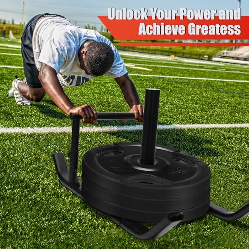 GADFISH Workout Fitness Sled, Weighted Sleds Push Gym Equipment for