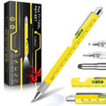 Stocking Stuffers Gifts for Men Women, Birthday Gift from Daughter Son Wife, 9 In 1 Multi-Tool Pen Set Christmas Gifts for Dad Grandpa Husband Boyfriend, Cool Unique Tools Gadgets for Men, Yellow