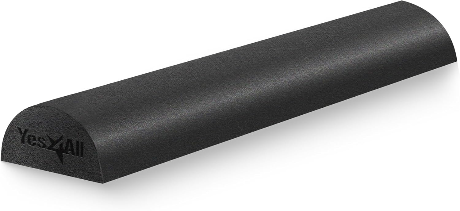 Yes4All Medium Firm PE Foam Roller - Ideal for Post-Workout Relaxation & Back Massage | 24-Inch Black