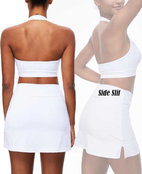 Navneet High Waisted Bodycon Mini Skirt - Athletic Shorts for Golf & Tennis | Stylish Workout Skorts