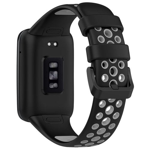 AWADUO Compatible with Xiaomi Mi Band 7 Pro Replacement Band, Replacement Silicone Wrist Strap Bracelet Band for Men Women, Soft And Durable(Black+Grey)