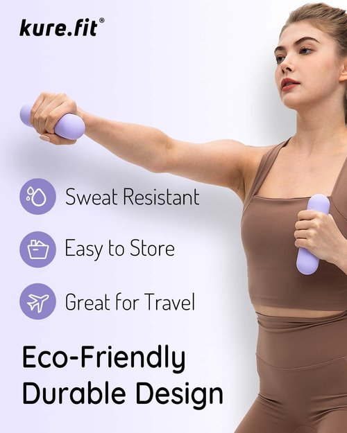 kure.fit Peach Wrist & Ankle Weights + Purple Hand Weight Bars Bundle Set