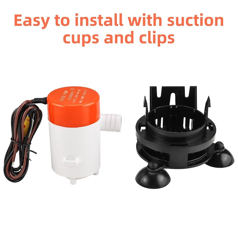 12V 350GPH Livewell Aerator Pump for Boats – Portable Aquarium/Bait Well