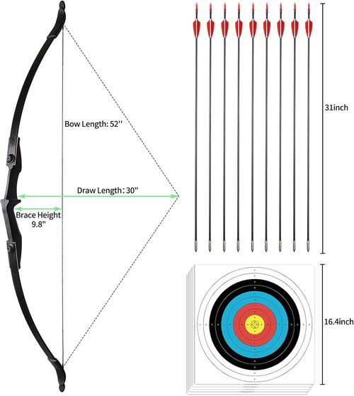 LWANO Recurve Bow - Takedown Archery Set for Adults & Youth | Left & Right Handed, 20-40lbs