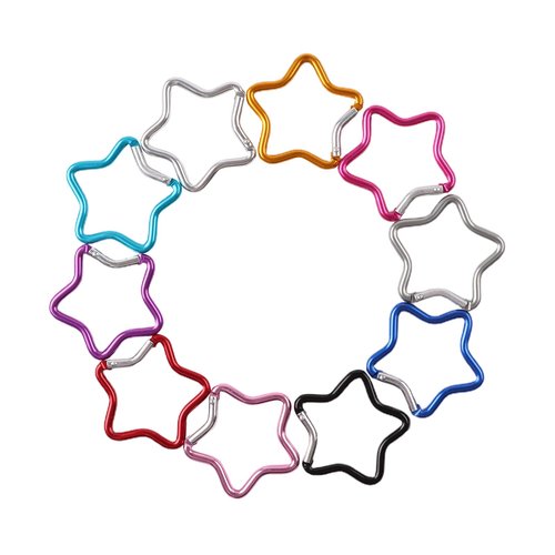 OMUKY Multicolor Carabiners Hook Clips Camping Accessories Buckle for Outdoor Hiking Traveling (Stars-10pcs)