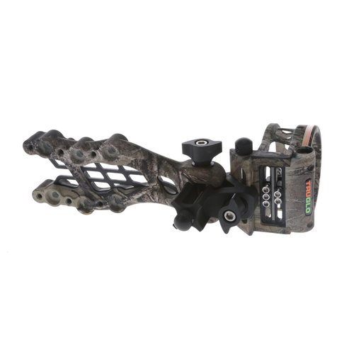 TRUGLO Carbon Hybrid 5-Pin Durable Ultra-Lightweight Micro-Adjustable Bow Sight with Large Circular Field of View, Toolless Micro Adjustment, Real-Tree Camo