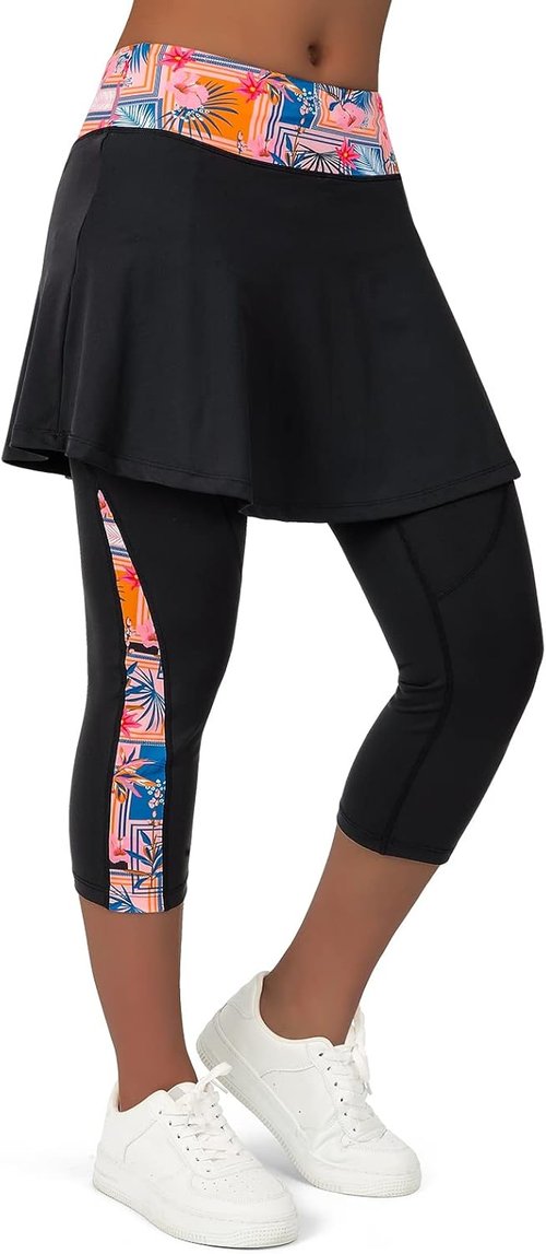 ANIVIVO Women's Skirted Leggings - Stylish Yoga & Tennis Leggings with Pockets | Comfortable Fit