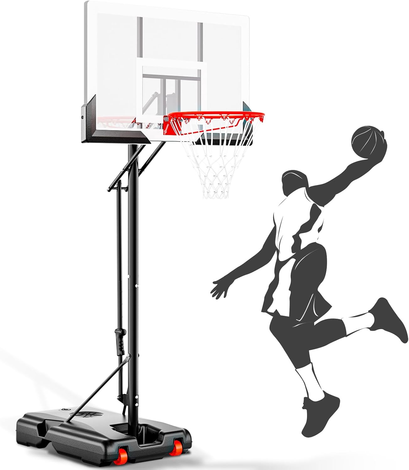 ProBasket Basketball Hoop - 44 Inch Adjustable Backboard | Portable Goal System for Kids & Adults