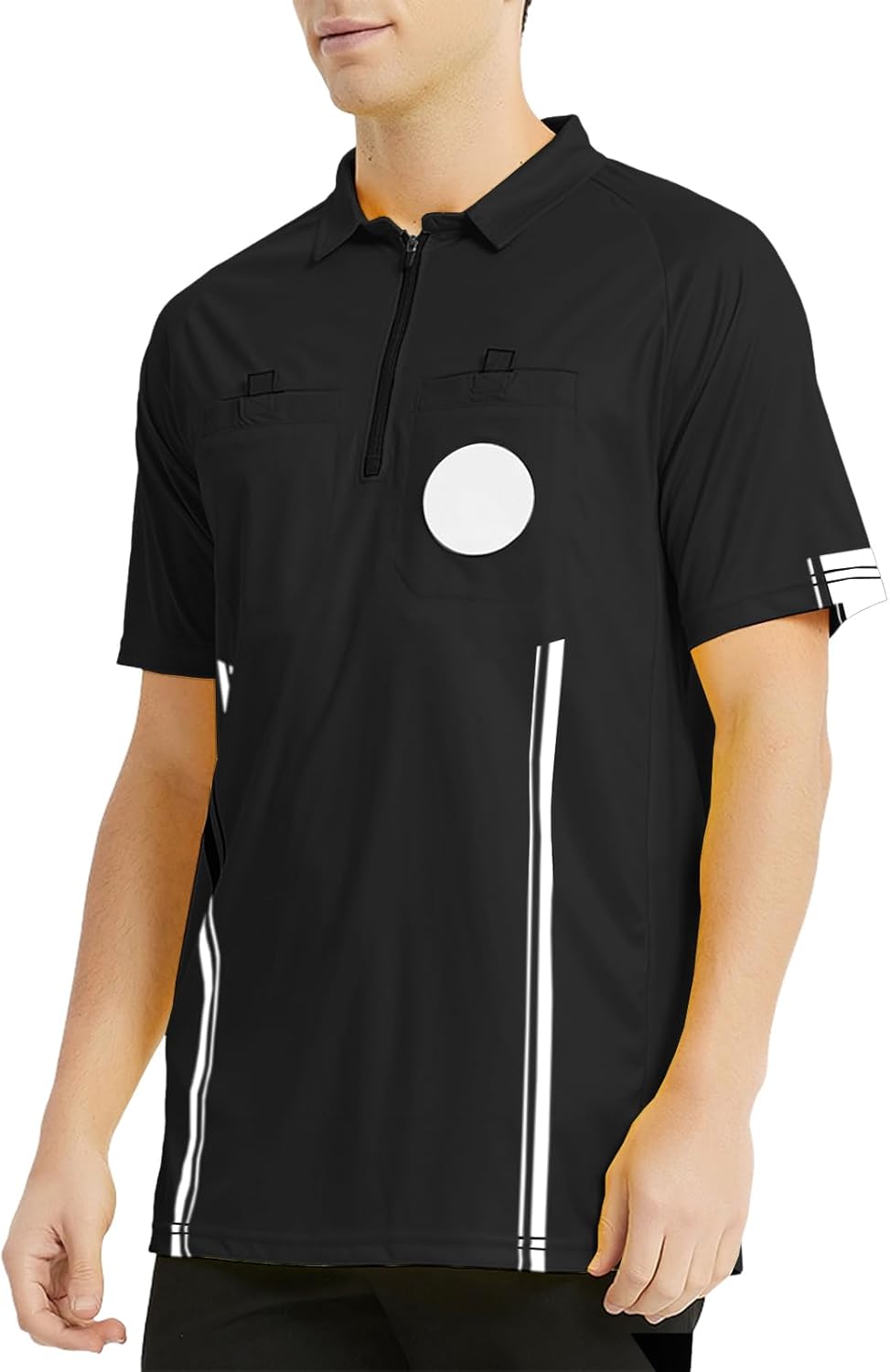 TopTie Men's Soccer Referee Jersey - Pro Short Sleeve Official Shirt for Comfort & Performance