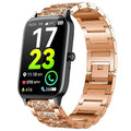Lamshaw Compatible with Dyurwa P97 Smart Watch Band, Jewelry Bling Diamond Metal Dressy Strap Accessories Sports Band for Men Women Compatible for Soudorv P97, Dyurwa P97 Smart Watch (Rose Gold)