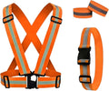 Reflective Running Gear - High Visibility Reflective Vest, Armband & Belt Set for Night Safety | Unisex