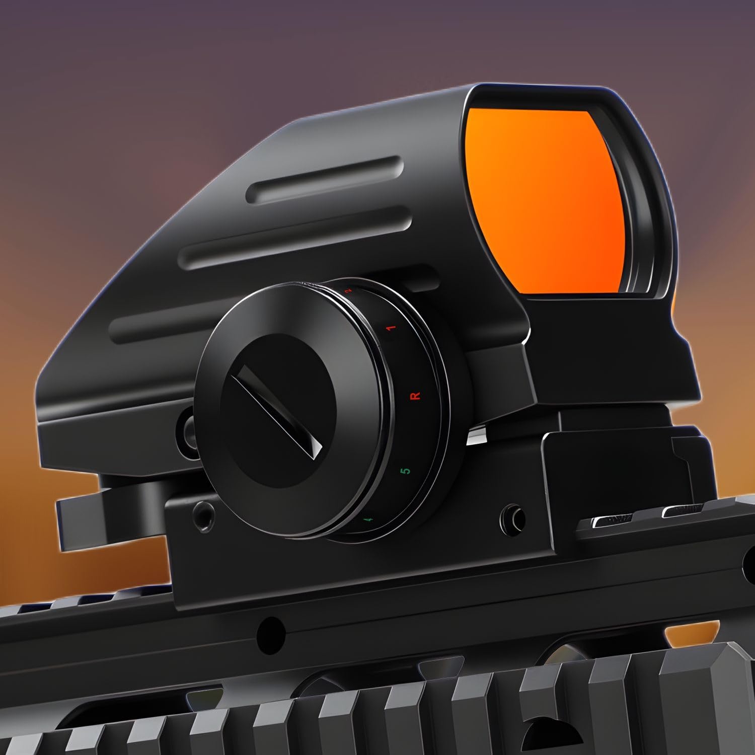 Red Dot Sight - Red and Green Reflex Rifle Scope with 4 Reticles & 20mm Rail Mount