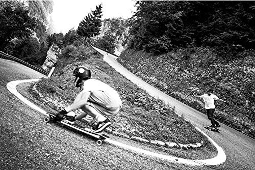 Atlas Truck Co. Kingpin Ultralight Longboard Trucks, 180mm 48 Degree 8mm Reverse, Black (Set of 2)