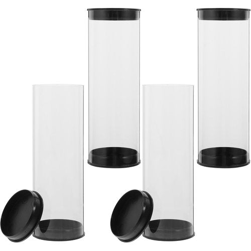 Homoyoyo 4pcs Plastic Golfs Ball Container Transparent Clear Tube Golf Ball Storage Case with Caps for Baseball Collectibles