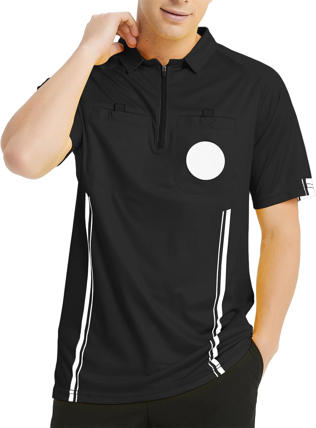 TopTie Men's Soccer Referee Jersey - Pro Short Sleeve Official Shirt for Comfort & Performance
