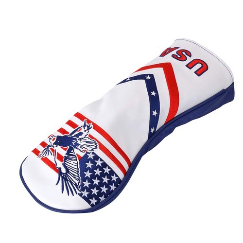 GOOACTION USA Eagle Golf Club Driver Headcover American Stars Stripes Flag Pattern Design Leather Patriotic Head Cover