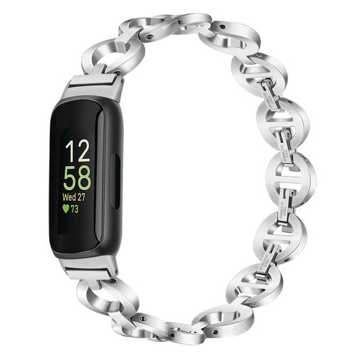 Dhwazz Women Band for Fitbit Inspire 3 / Inspire 2 HR Dressy Jewelry Stainless Steel Strap
