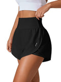 LALA BIRDS Women's Athletic Running Shorts High Waisted with Pockets, Women 3" Workout Dolphin Gym Yoga Beach Shorts(US, Alpha, Large, Regular, Regular, Black)