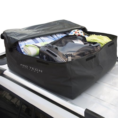 Journeyer - 18 Cubic Feet Weatherproof Rooftop Cargo Carrier for Top of Vehicle, Attaches with or Without Roof Rack 48" L x 36" W x 18" H