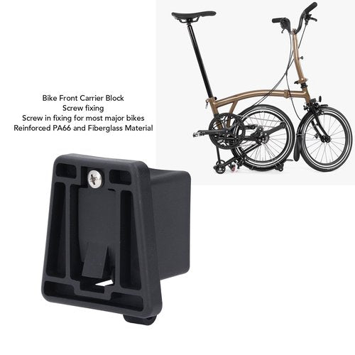 Bnineteenteam Front Carrier Block, Front Carrier Block Bag Bracket Enhanced Storage Capacity Front Carrier Block Adapter Accessory for Brompton Folding for Cyclists