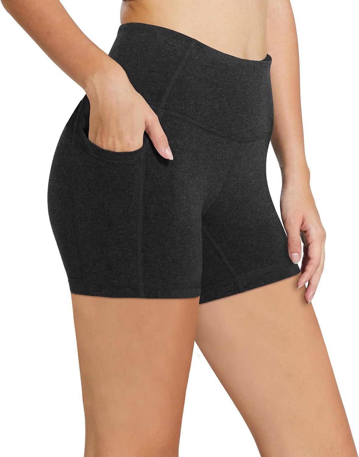 Baleaf Women's High Waist Biker Shorts - Comfortable Spandex with Pockets | 8"/5"/3" Sizes