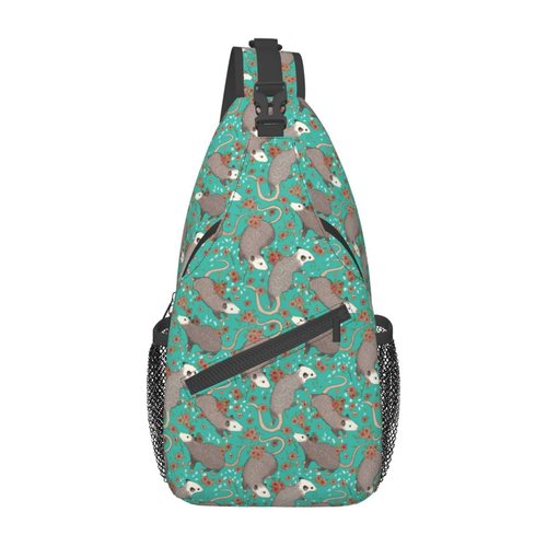 Biunnru Possums Sling Daypacks Crossbody Backpack Chest Bag Lightweight Shoulder Bag Travel Hiking Cycling For Men Women