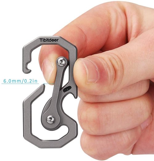 Tibitdeer Titanium Key Chain, Multifunctional Carabiner Keychain Heavy Duty Car Keychain Organizer for Men and Women, 2 Pack