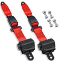 Orle Oko Retractable Golf Cart Seat Belts, Compatible with EZGO, Yamaha, Club Car DS Precedent Most Golf Cart(2 Set), for Golf Cart Frond and Rear Seats, Red