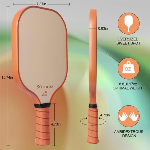 Pickleball Paddles Set of 2 Paddles 4 Balls and 1 Bag Pickleball Set 16MM Fiberglass Pickleball Paddle for Men Women, Pickleball Gifts for Women/Men Friends Family Lovers