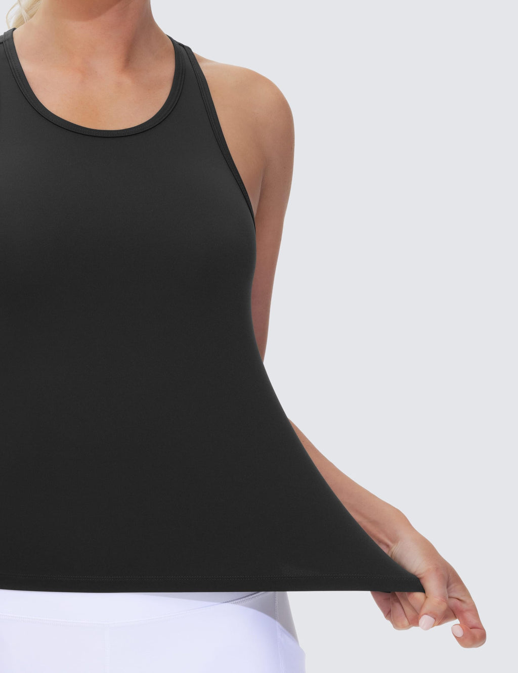THE GYM PEOPLE Racerback Workout Tank Tops for Women Slim Fit Sleeveless Basic Athletic Running Yoga Shirts Black