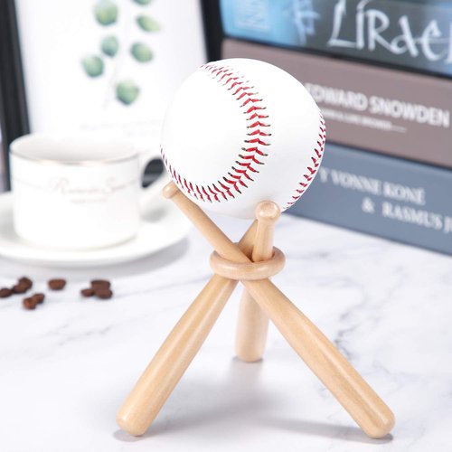 Honoson Baseball Display Stand - Wooden Bat & Ball Holder for Sports Lovers | Centerpiece Decor (1 Pack)