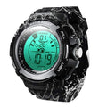 TEKMAGIC 10ATM 100m Outdoor Waterproof Sports Watch for Swimming with Back Light Stopwatch Chronograph Function Support Dual Time Zone (W17-Y)