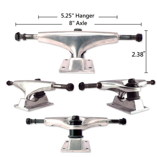 VJ 5.25 139mm Skateboard Trucks (Silver), Skateboard Wheels 52mm, Skateboard Bearings, Skateboard Pads, Skateboard Hardware 1.25" (52mm White)…