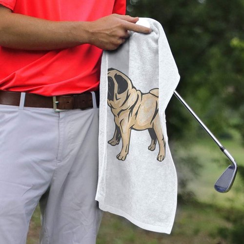 Style In Print Golf Towel Pug Cotton Bag Accessories White Design Only