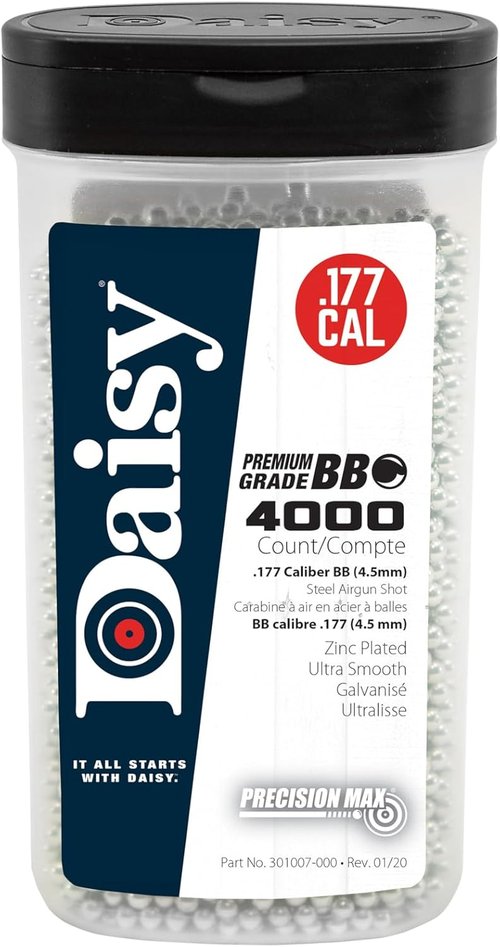 Daisy PrecisionMax .177 Cal 4000-Count Premium Grade BBs - High Performance 4.5 mm Bottle
