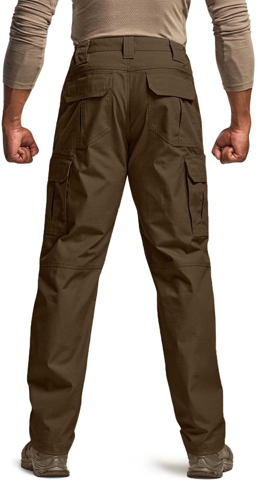 CQR Men's Tactical Pants, Water Resistant Ripstop Cargo Pants, Lightweight EDC Work Hiking Pants, Outdoor Apparel, Raider Tundra, 34W x 30L