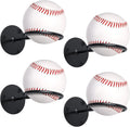 Threan Baseball Display Holder - Heavy Duty Metal Softball Wall Mount Rack for Office & Man Cave (Black)