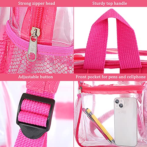 WILLBOND 12 Pack Clear Transparent PVC Backpacks with Multicolor Trim - See-Through School & Stadium Bags
